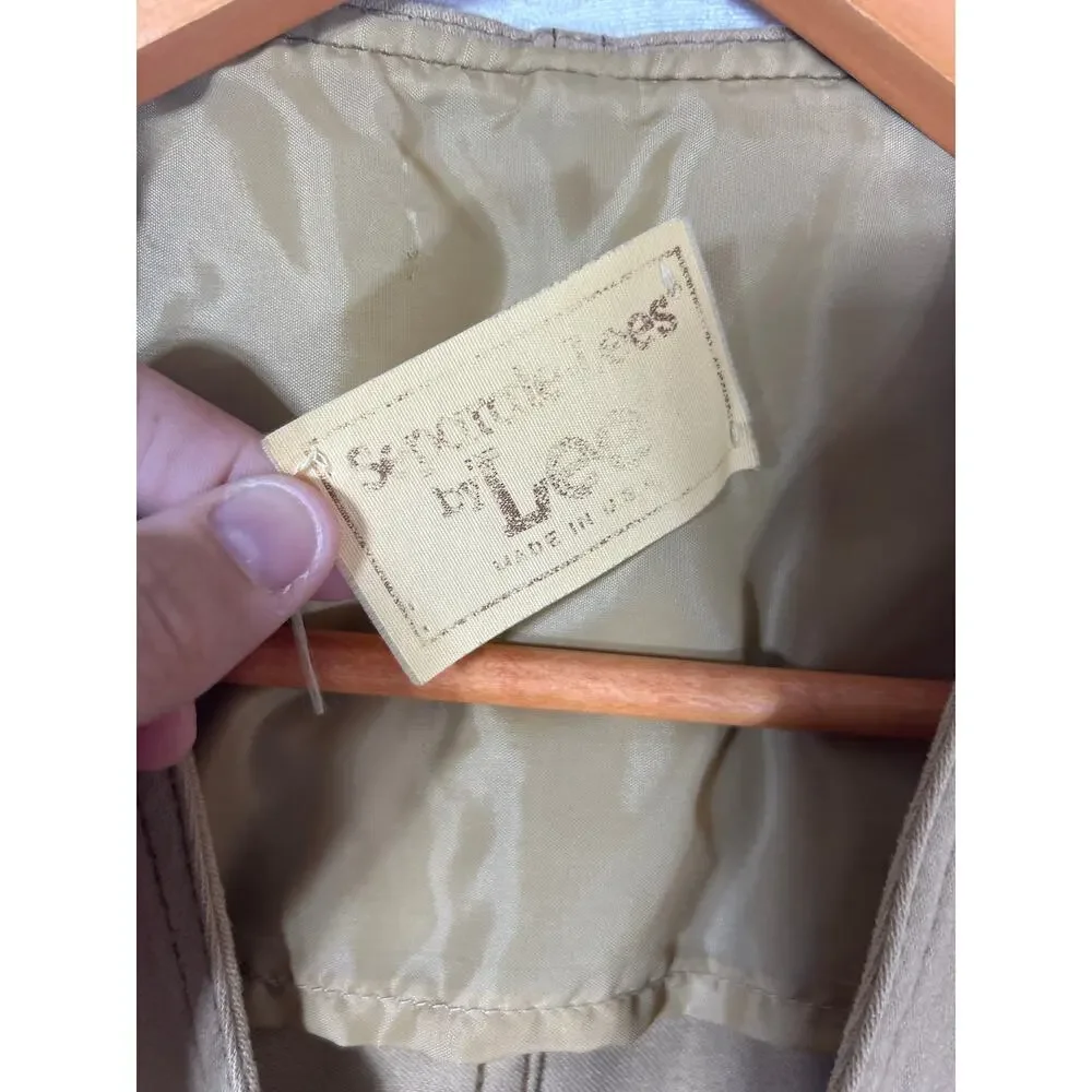 Vintage Vest Separate-Lees by Lee 42R Tan Waistcoat 70s Western Pockets